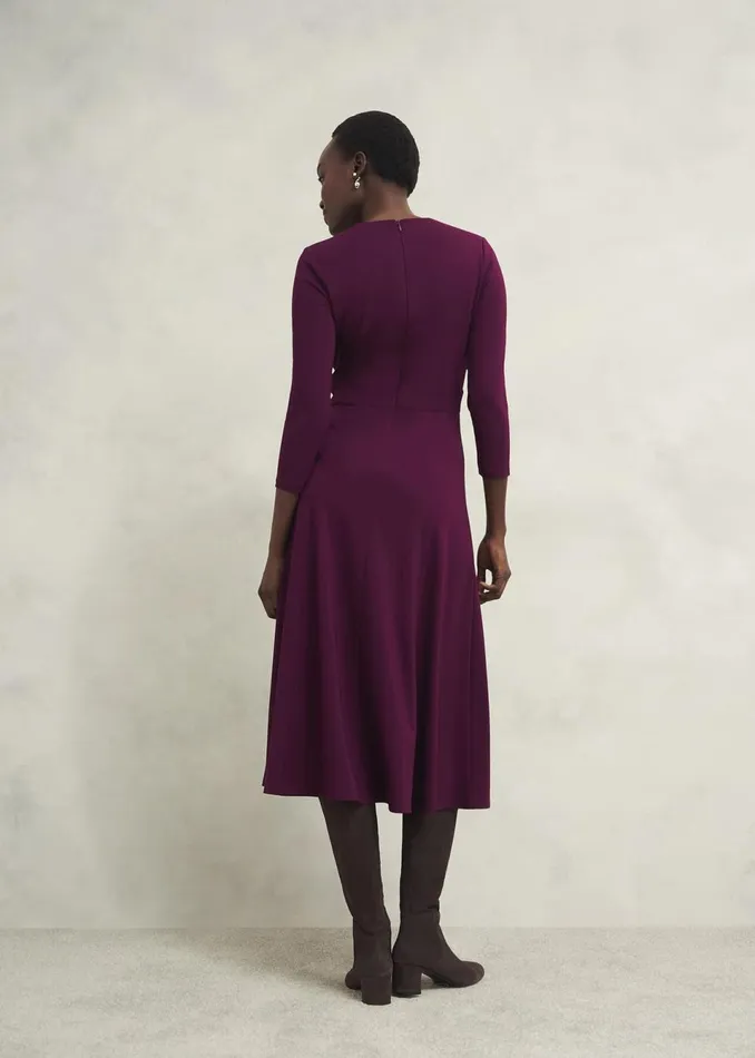 Women Dresses and Jumpsuits Hobbs Mirabel Ponte Dress Warm Plum