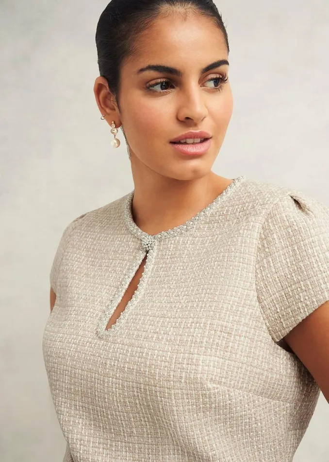 Women Dresses and Jumpsuits Hobbs Oriana Tweed Dress Oyster