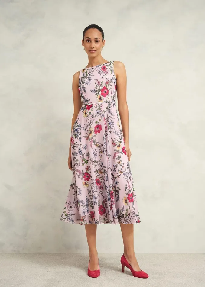 Women Dresses and Jumpsuits Hobbs Petite Carly Dress Pale Pink Multi