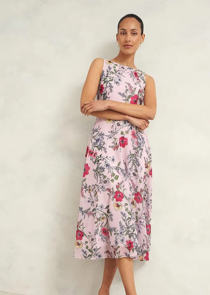 Women Dresses and Jumpsuits Hobbs Petite Carly Dress Pale Pink Multi
