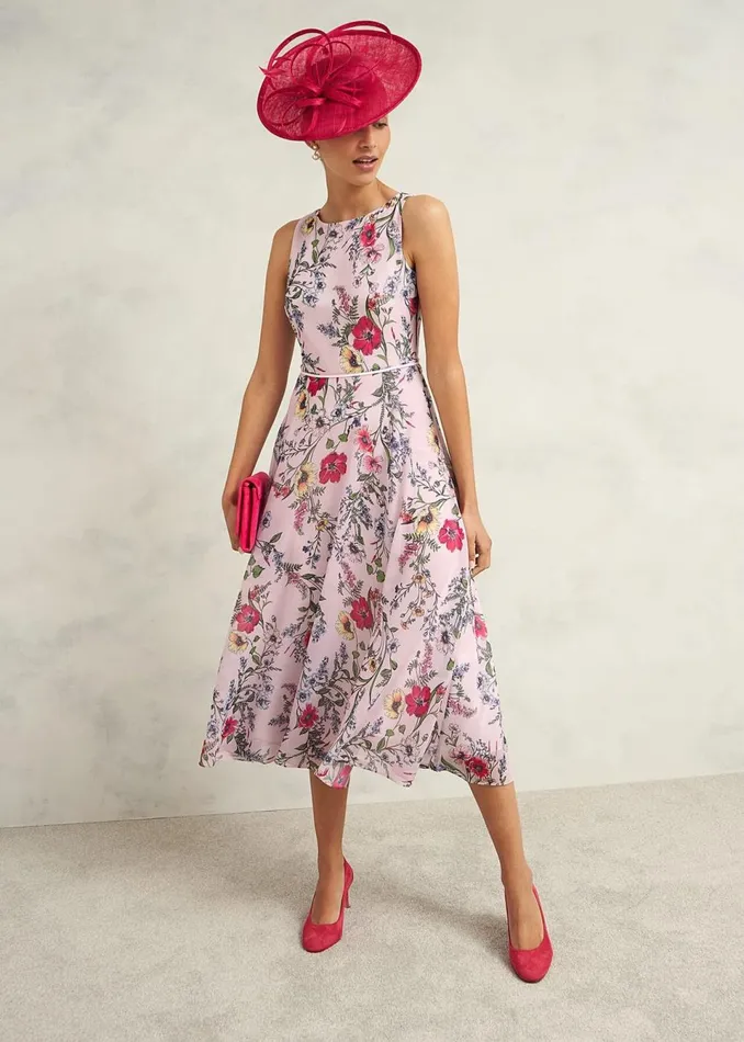 Women Dresses and Jumpsuits Hobbs Petite Carly Dress Pale Pink Multi