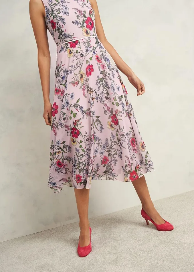 Women Dresses and Jumpsuits Hobbs Petite Carly Dress Pale Pink Multi
