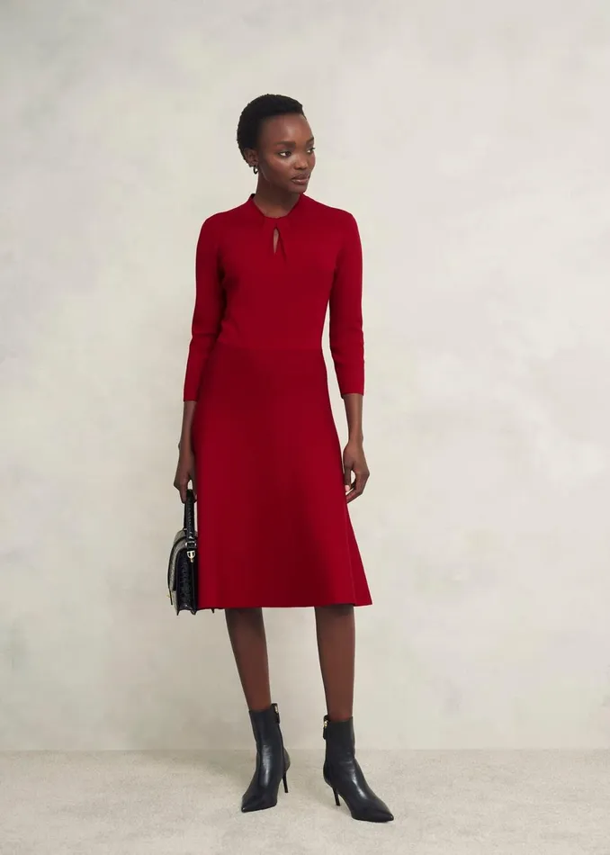 Women Dresses and Jumpsuits Hobbs Petite Effie Knitted Dress True Red
