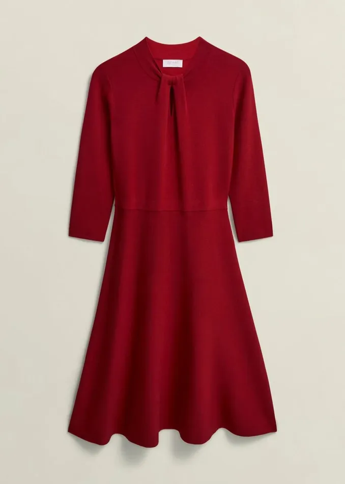 Women Dresses and Jumpsuits Hobbs Petite Effie Knitted Dress True Red