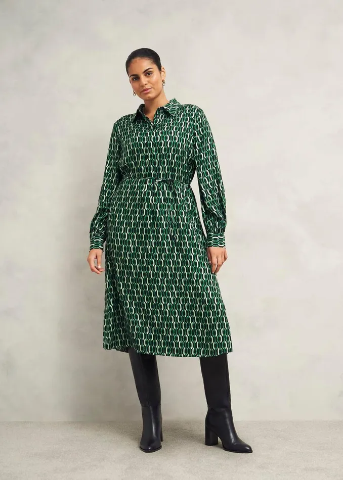 Women Dresses and Jumpsuits Hobbs Petite Florian Dress Navy Green