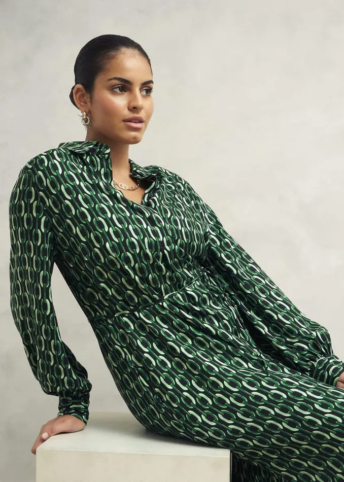Women Dresses and Jumpsuits Hobbs Petite Florian Dress Navy Green