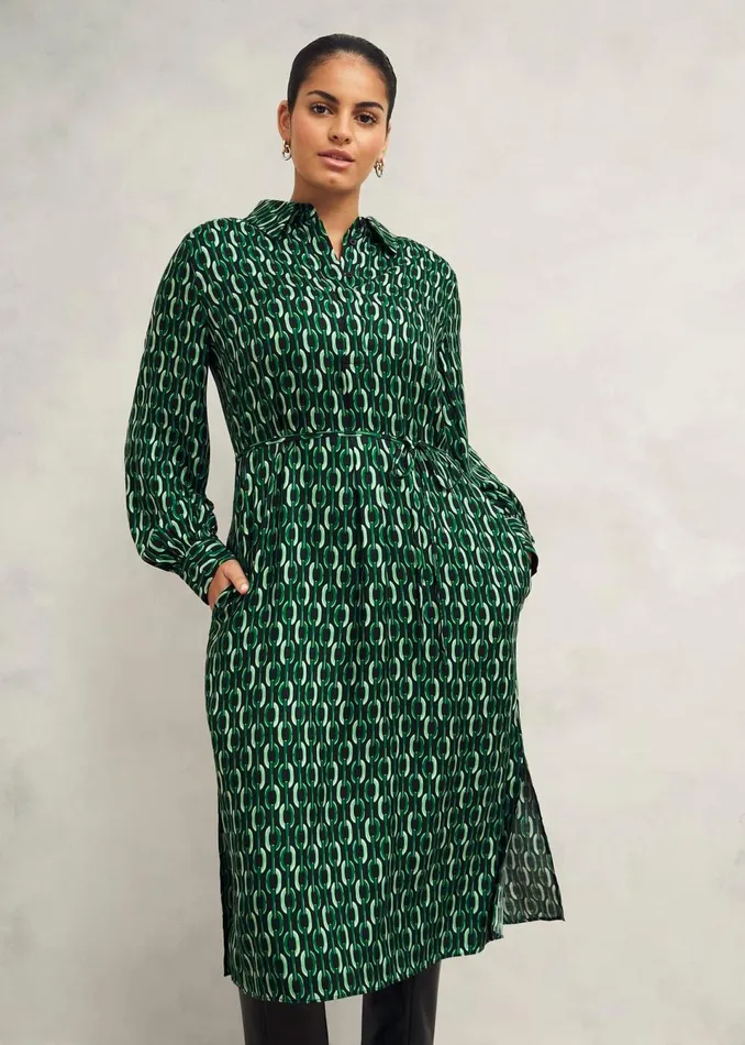 Women Dresses and Jumpsuits Hobbs Petite Florian Dress Navy Green