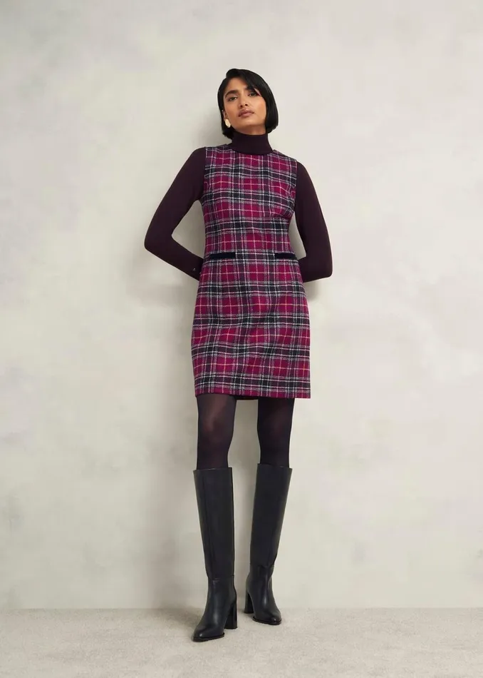 Women Dresses and Jumpsuits Hobbs Petite Margot Wool Dress Pink Multi