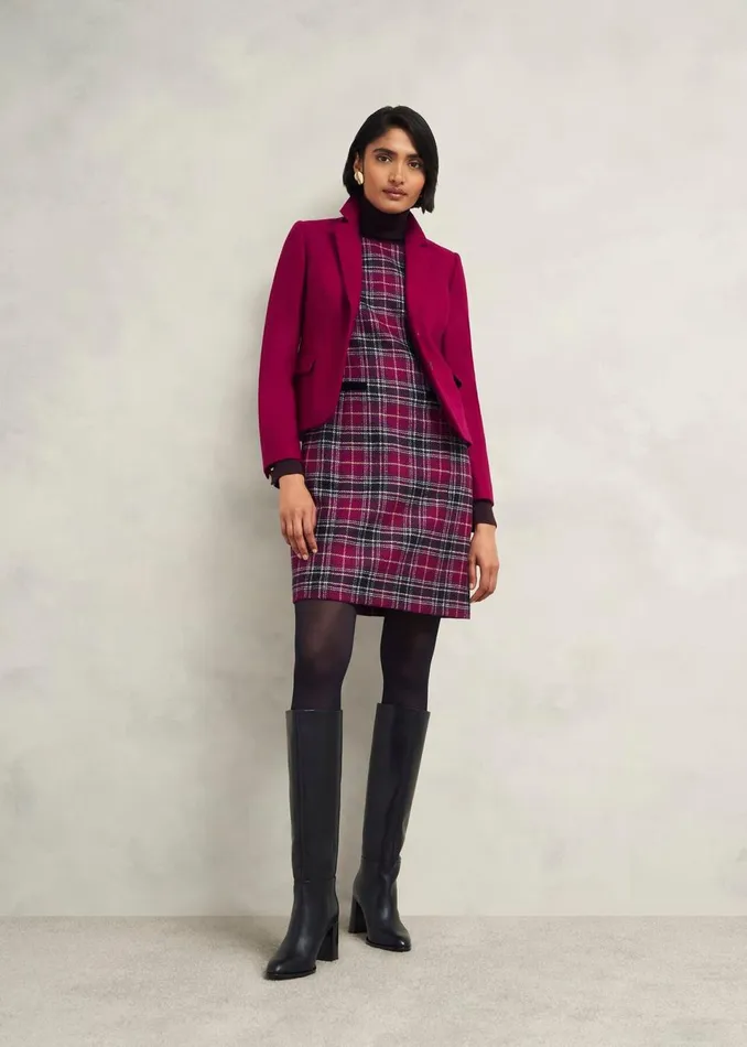 Women Dresses and Jumpsuits Hobbs Petite Margot Wool Dress Pink Multi