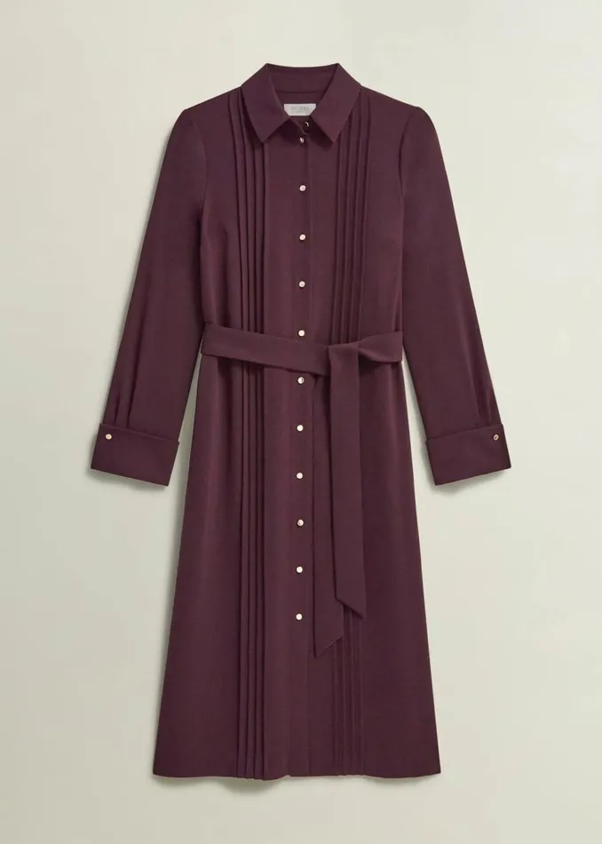 Women Dresses and Jumpsuits Hobbs Robyn Shirt Dress Malbec Purple