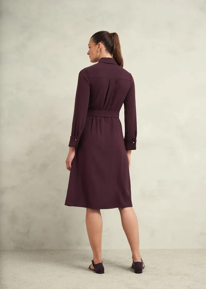 Women Dresses and Jumpsuits Hobbs Robyn Shirt Dress Malbec Purple