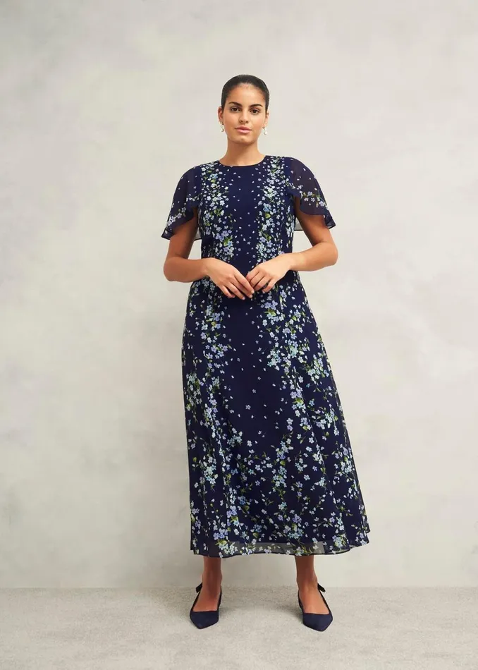 Women Dresses and Jumpsuits Hobbs Rosella Cape Dress Midnight Multi