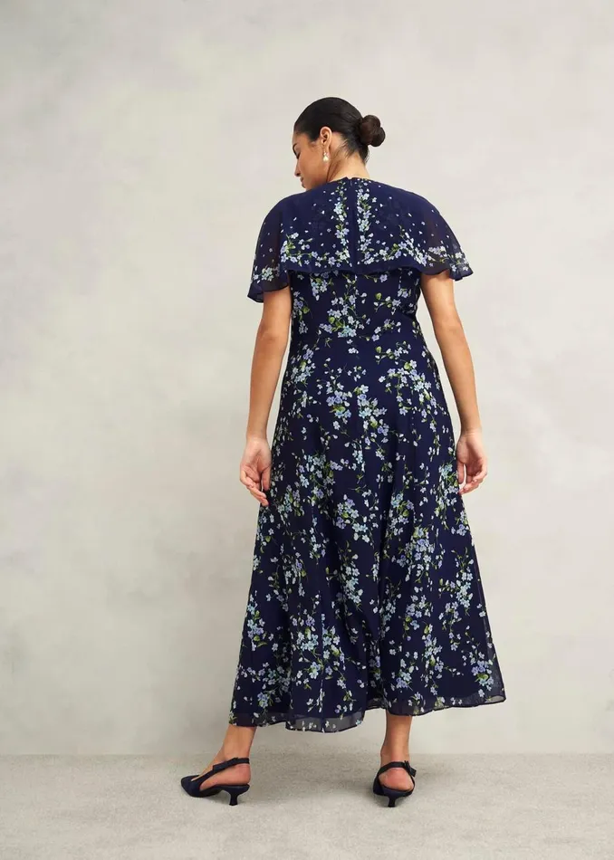 Women Dresses and Jumpsuits Hobbs Rosella Cape Dress Midnight Multi