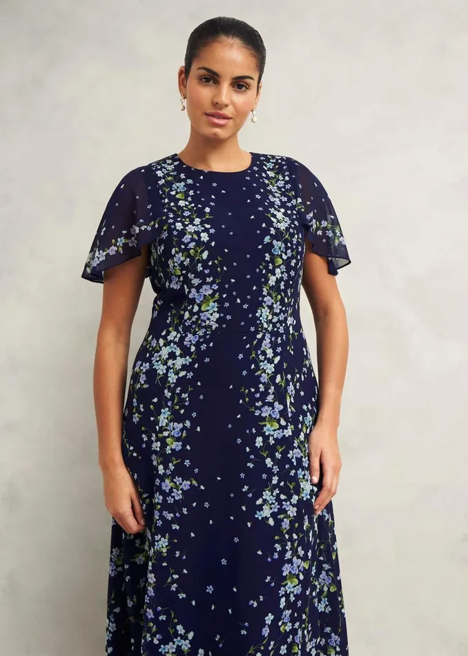 Women Dresses and Jumpsuits Hobbs Rosella Cape Dress Midnight Multi