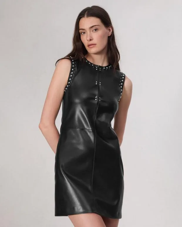 Women Dresses and Skirts Rag and Bone Brigette Faux Leather Dress Black