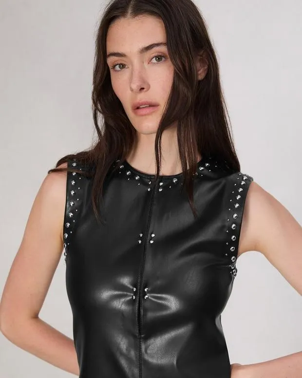 Women Dresses and Skirts Rag and Bone Brigette Faux Leather Dress Black