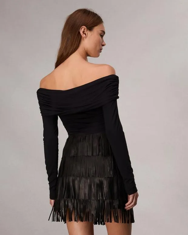 Women Dresses and Skirts Rag and Bone Britney Leather Skirt Black