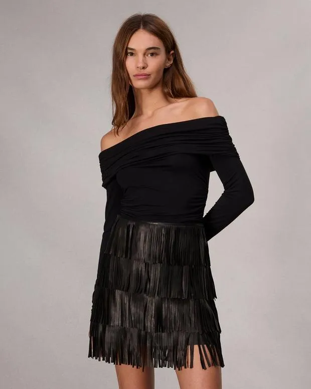 Women Dresses and Skirts Rag and Bone Britney Leather Skirt Black