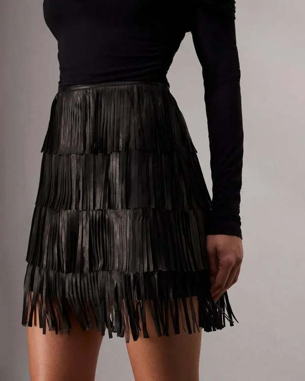 Women Dresses and Skirts Rag and Bone Britney Leather Skirt Black