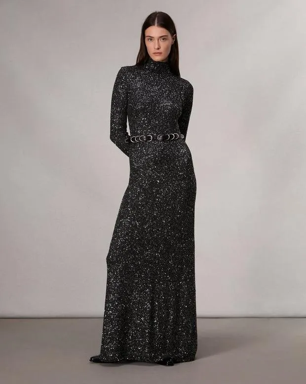 Women Dresses and Skirts Rag and Bone Danni Sequined Maxi Dress Black