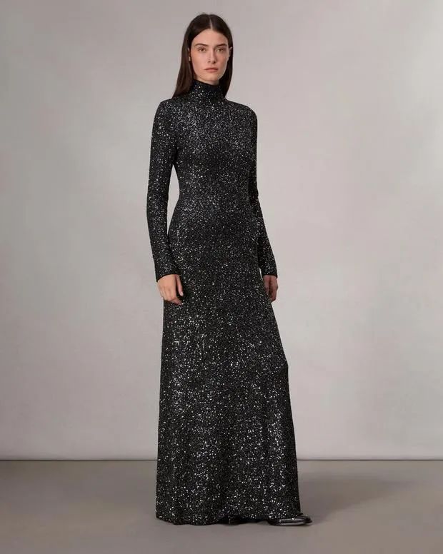 Women Dresses and Skirts Rag and Bone Danni Sequined Maxi Dress Black