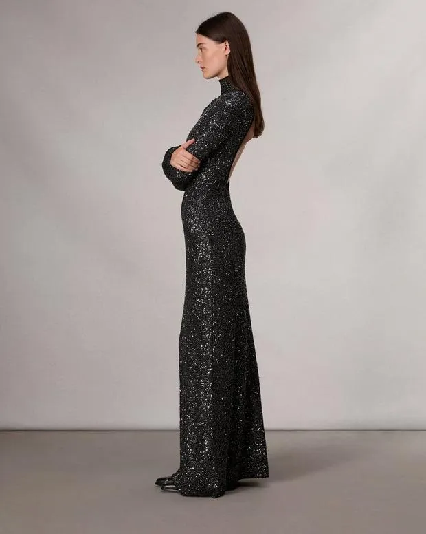 Women Dresses and Skirts Rag and Bone Danni Sequined Maxi Dress Black