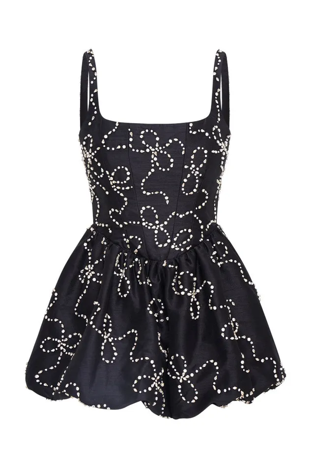 Women Dresses LoveShackFancy Brookhaven Embellished Mini Dress Black