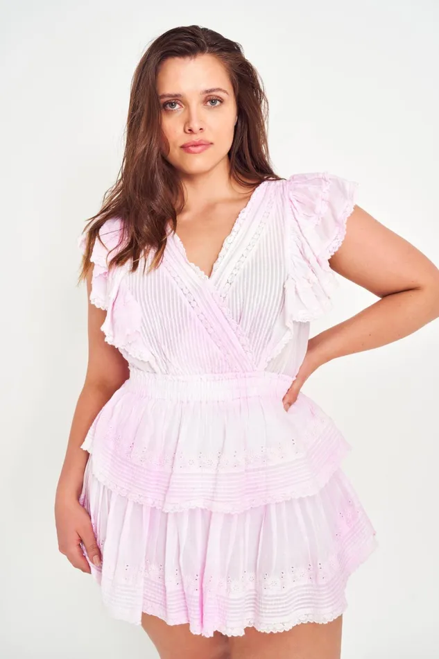 Women Dresses LoveShackFancy Gwen Mini Dress Peony Pink