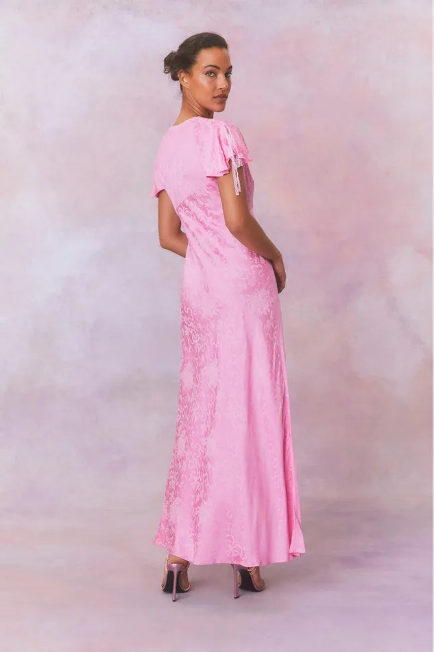 Women Dresses LoveShackFancy Loulou Jacquard Printed Maxi Dress Bright Pink