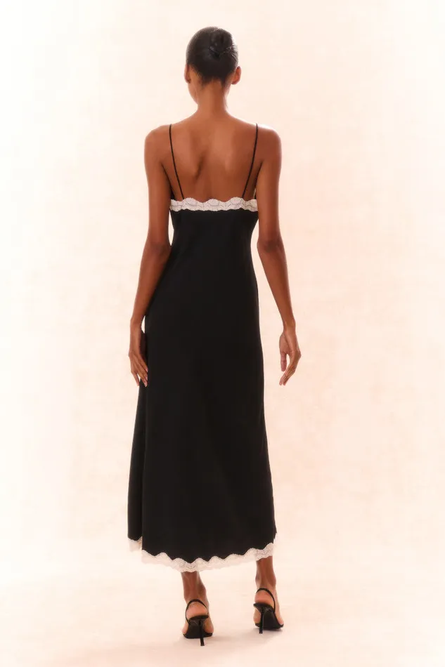 Women Dresses LoveShackFancy Manuela Bow Slip Maxi Dress Black
