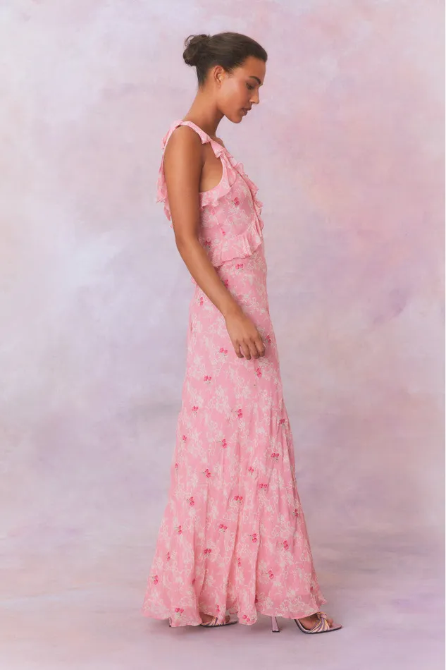 Women Dresses LoveShackFancy Orcene Floral Maxi Dress Cherry Pink