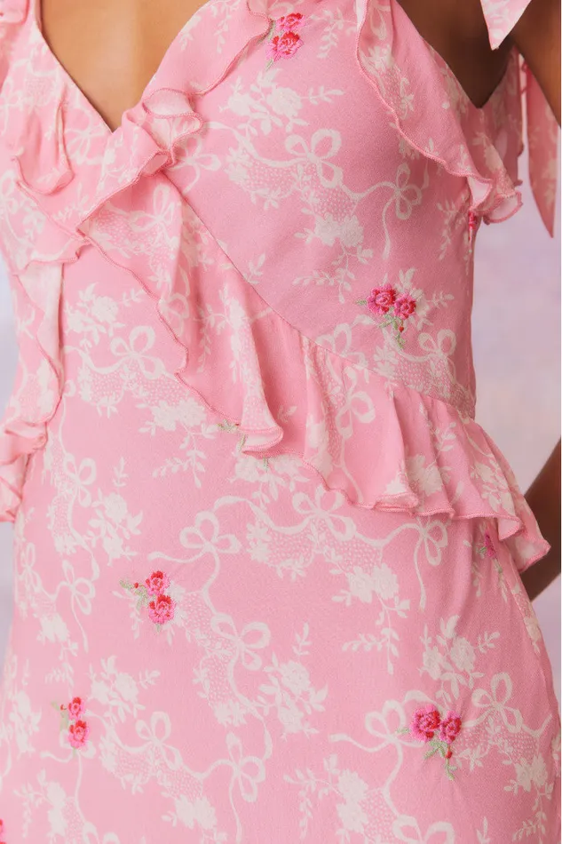 Women Dresses LoveShackFancy Orcene Floral Maxi Dress Cherry Pink