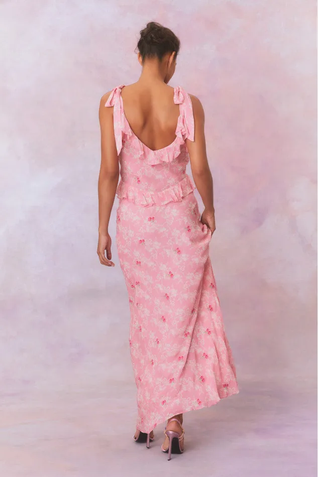 Women Dresses LoveShackFancy Orcene Floral Maxi Dress Cherry Pink