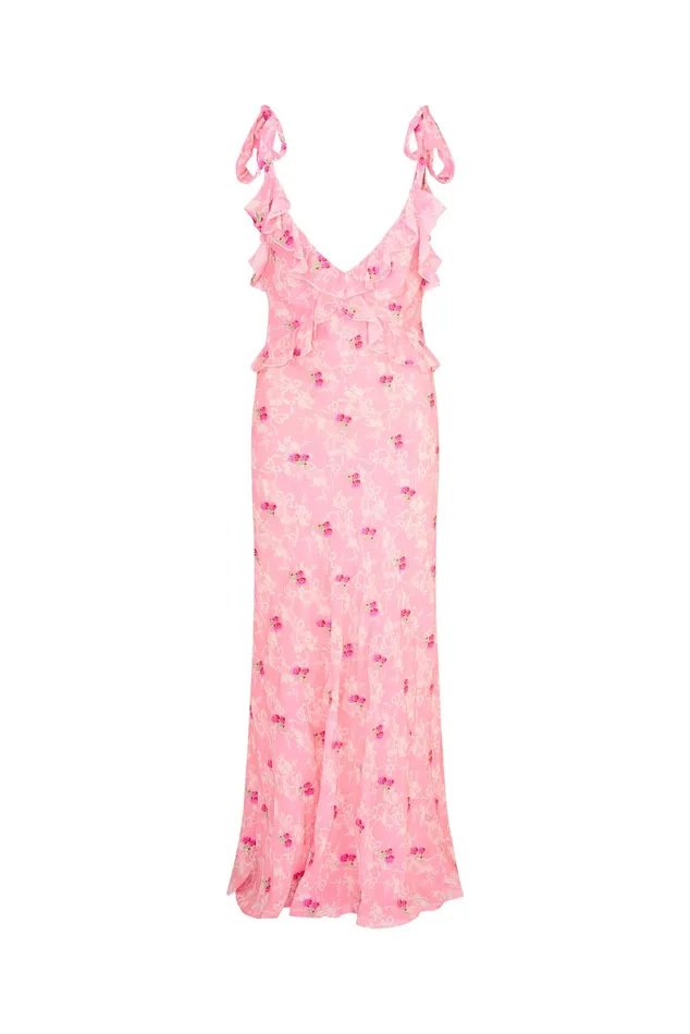 Women Dresses LoveShackFancy Orcene Floral Maxi Dress Cherry Pink