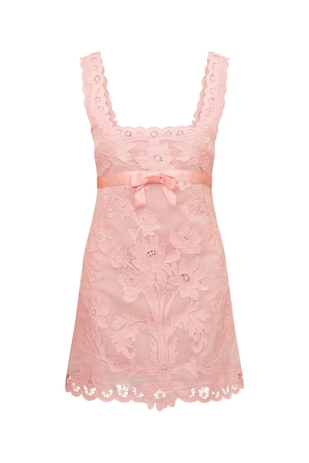 Women Dresses LoveShackFancy Rua Lace Mini Dress Pamela Pink