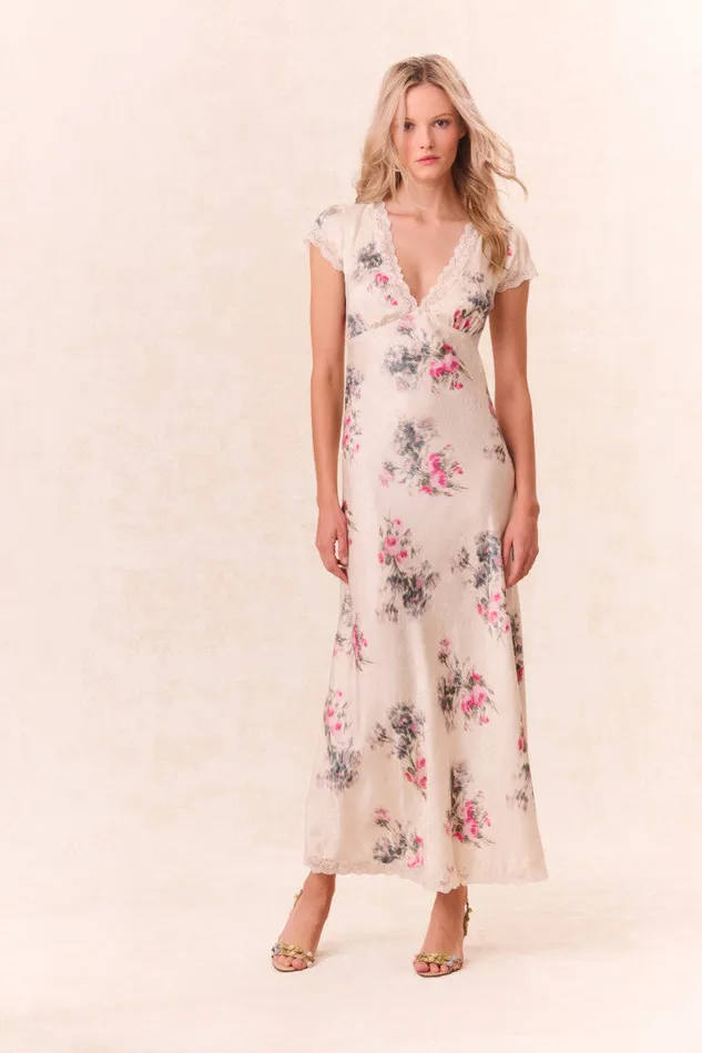 Women Dresses LoveShackFancy Theodore Printed Maxi Dress French Ivory
