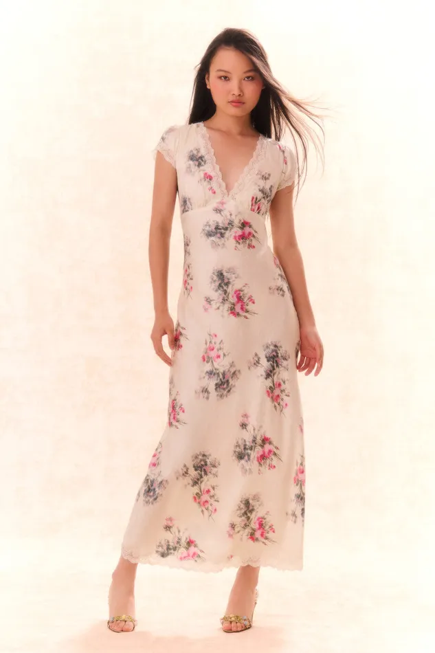 Women Dresses LoveShackFancy Theodore Printed Maxi Dress French Ivory