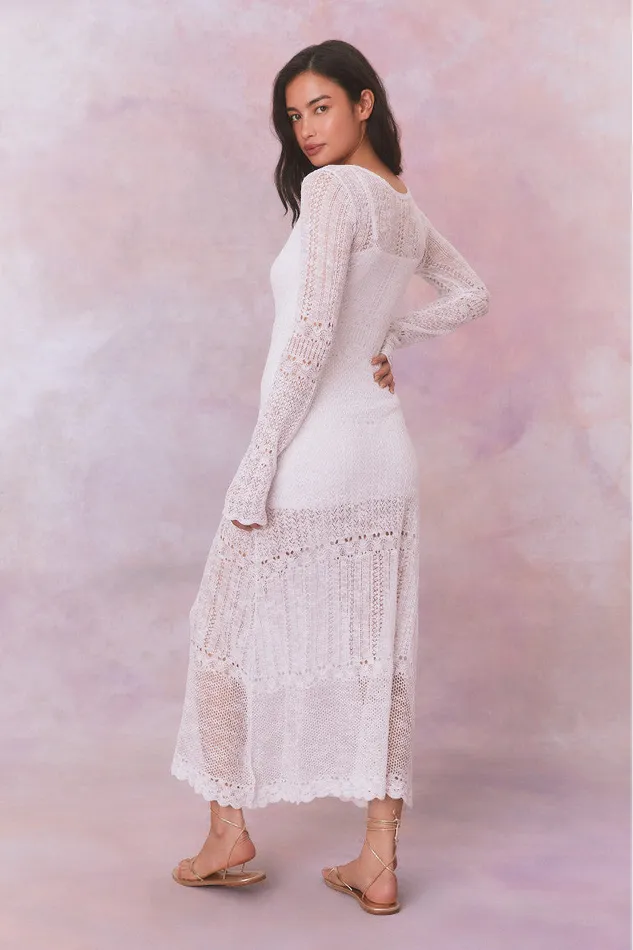 Women Dresses LoveShackFancy Tilo Pointelle Sheer Maxi Dress White