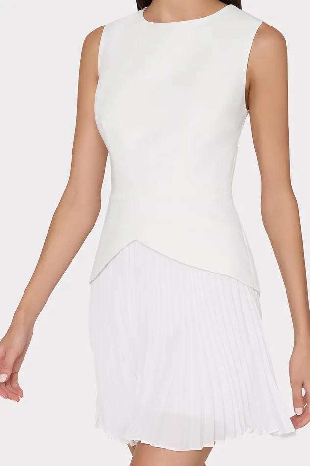 Women Dresses Milly Haddy Pleated Mini Dress Ecru