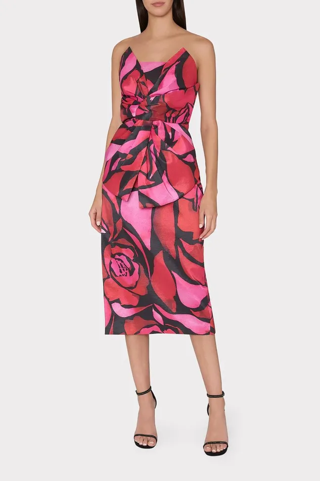 Women Dresses Milly Harlow Dream Rose Strapless Taffeta Dress Dream Rose Pink