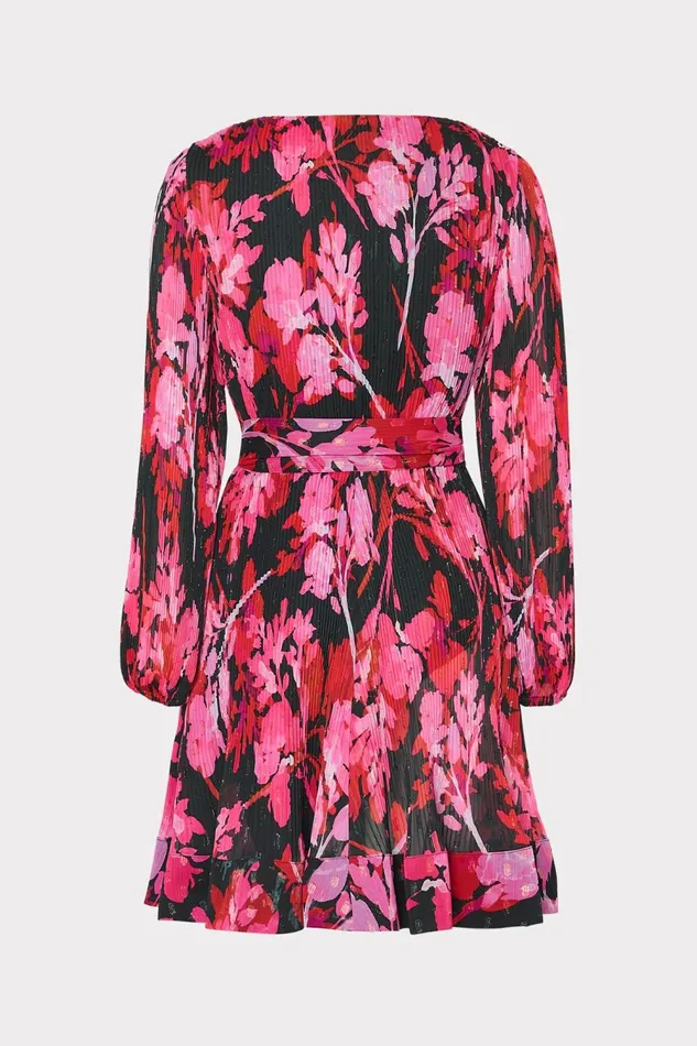 Women Dresses Milly Liv Oversized Peony Pleated Dress Blackred