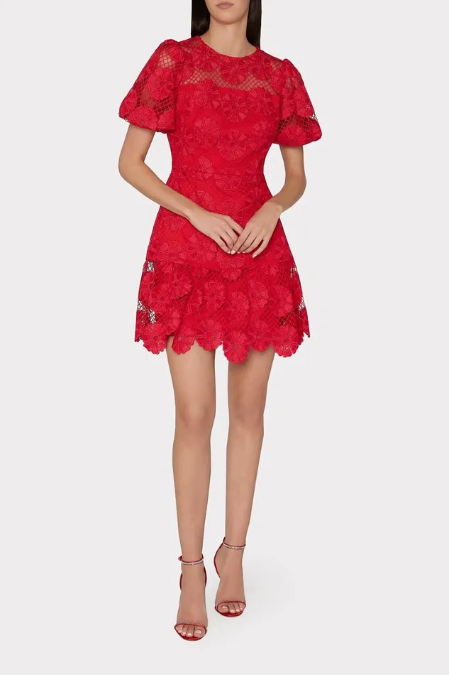 Women Dresses Milly Yasmin Daisy Lace Dress Red