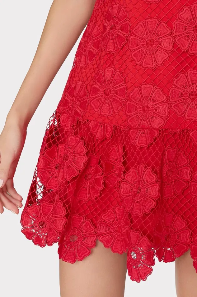 Women Dresses Milly Yasmin Daisy Lace Dress Red