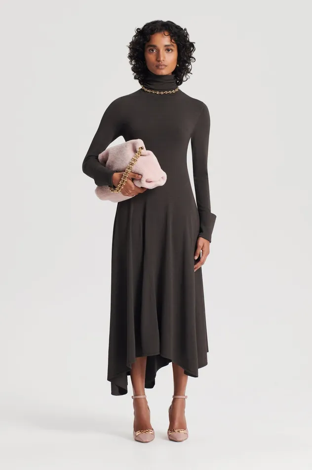 Women Dresses Scanlan Theodore DRAPE HEM DRESS JUNGLE