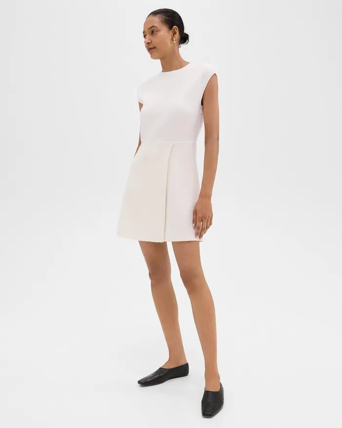 Women Dresses Theory Combo Mini Dress In Tweed Ivory