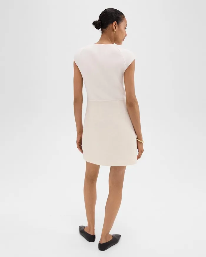 Women Dresses Theory Combo Mini Dress In Tweed Ivory