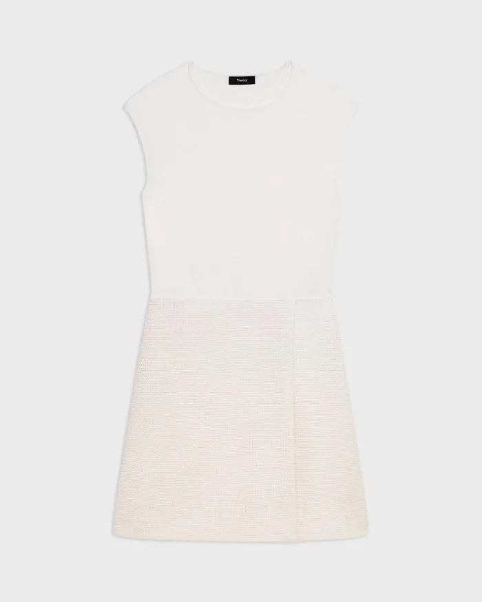 Women Dresses Theory Combo Mini Dress In Tweed Ivory