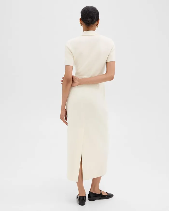 Women Dresses Theory Military Midi Dress In Admiral Crepe Rice