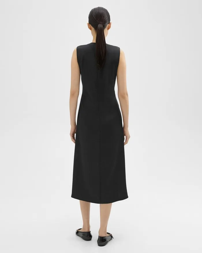 Women Dresses Theory Twisted Midi Dress Black
