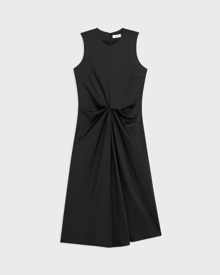 Women Dresses Theory Twisted Midi Dress Black